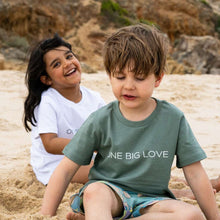 Load image into Gallery viewer, KIDS COTTON SHORT SLEEVE TEE IN SAGE - ONE BIG LOVE
