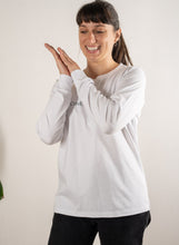 Load image into Gallery viewer, PREMA - COTTON LONG SLEEVE TEE IN WHITE - ONE BIG LOVE

