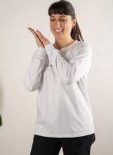 Load image into Gallery viewer, PREMA - COTTON LONG SLEEVE TEE IN WHITE - ONE BIG LOVE