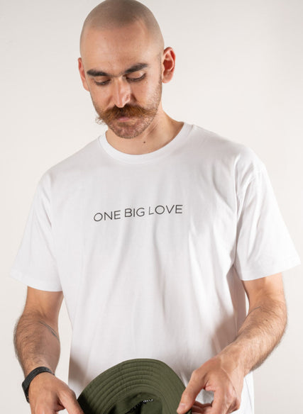 AṈBU - COTTON SHORT SLEEVE TEE IN WHITE - ONE BIG LOVE