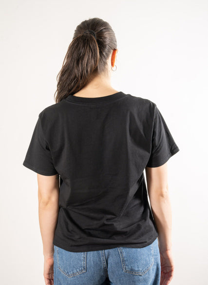 AMOR - COTTON SHORT SLEEVE TEE IN BLACK - ONE BIG LOVE