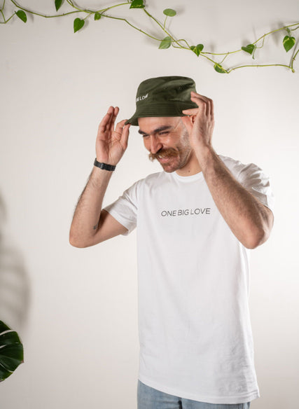 AṈBU - COTTON SHORT SLEEVE TEE IN WHITE - ONE BIG LOVE