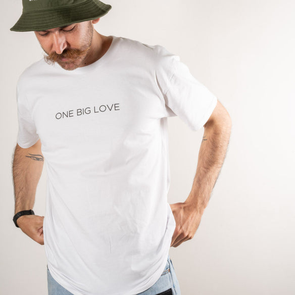 AṈBU - COTTON SHORT SLEEVE TEE IN WHITE - ONE BIG LOVE