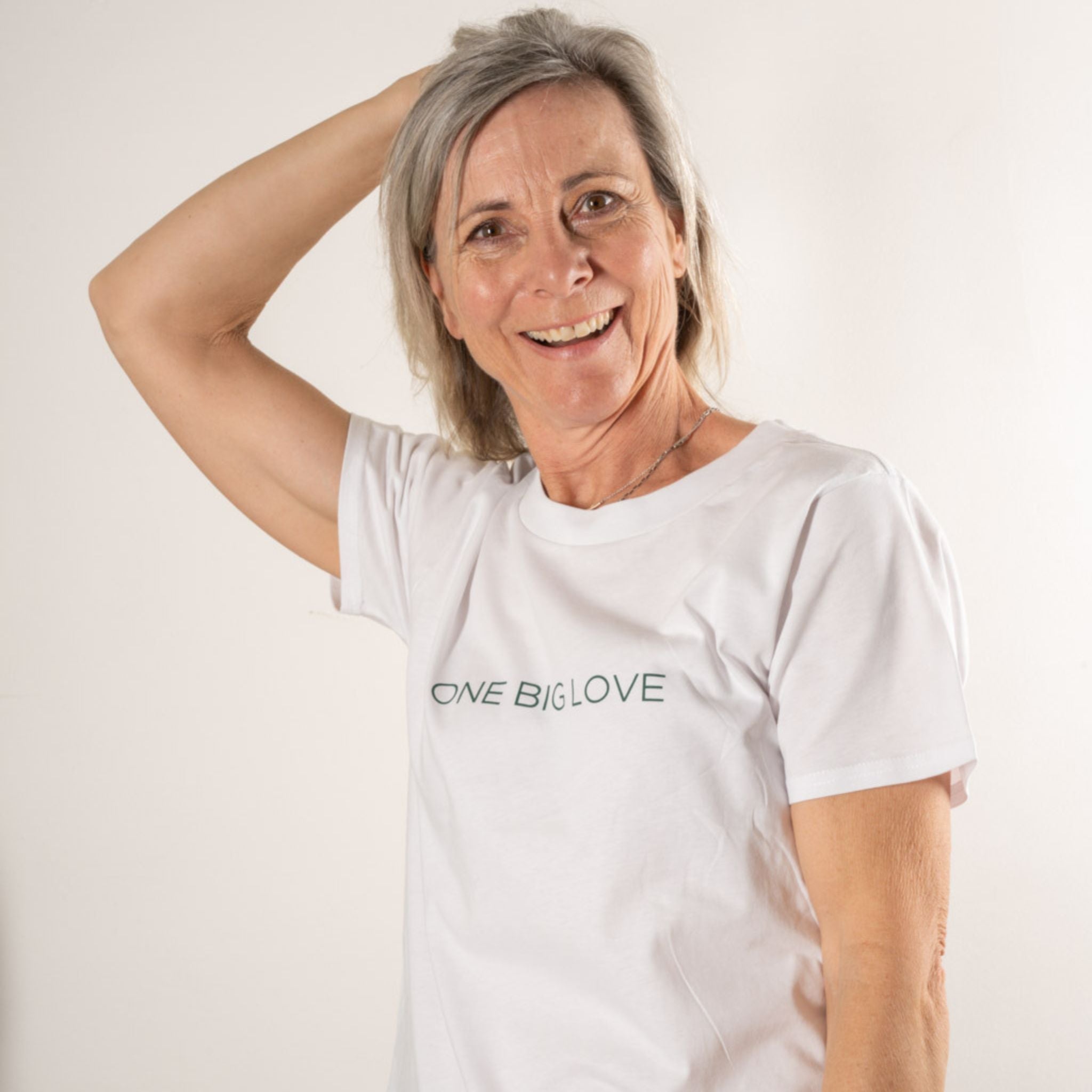 Amor - Cotton Short Sleeve Tee in White - ONE BIG LOVE