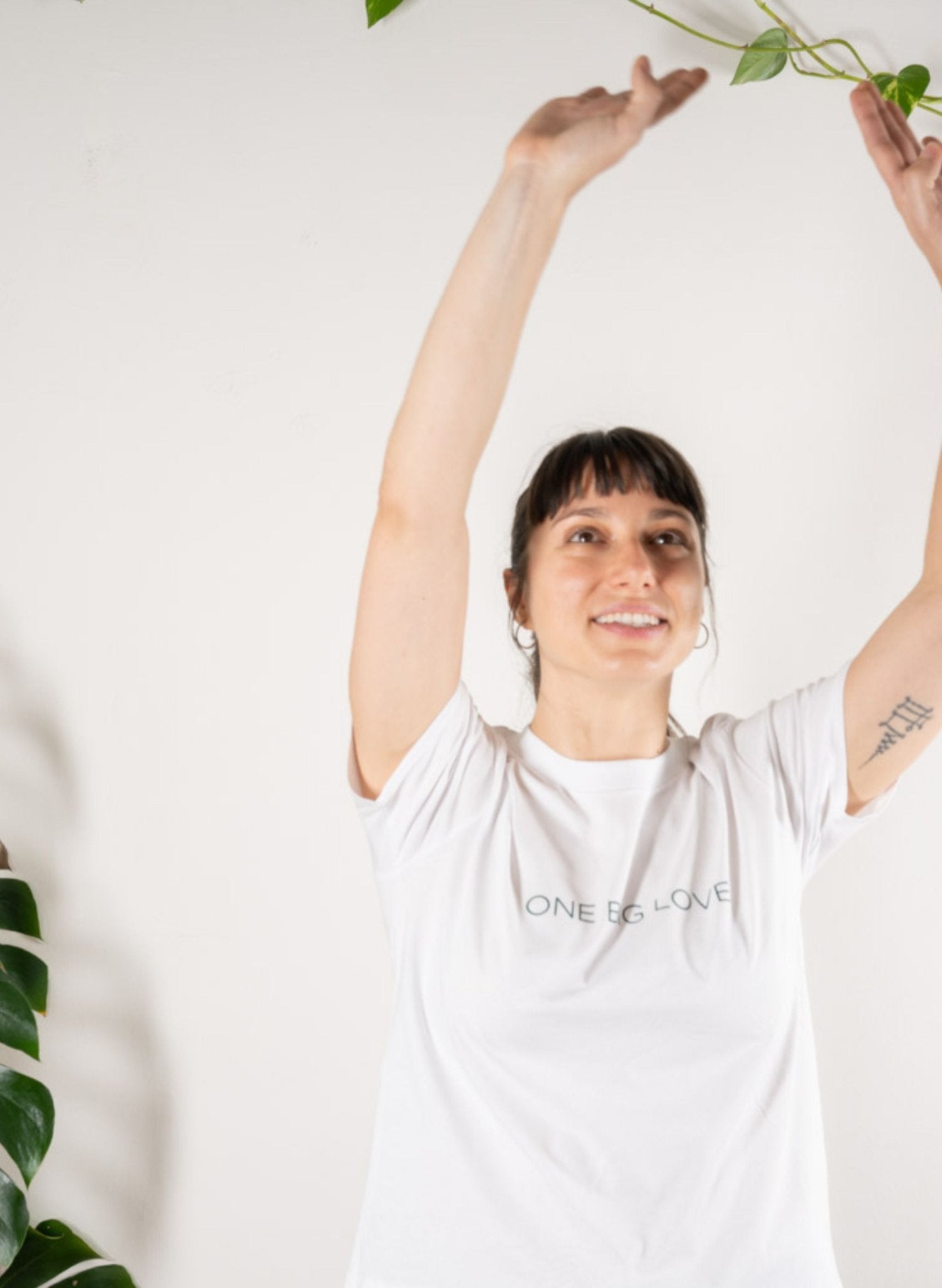 Amor - Cotton Short Sleeve Tee in White - ONE BIG LOVE
