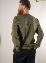 Load image into Gallery viewer, Anbu - Cotton Long Sleeve Tee in Army Green - ONE BIG LOVE
